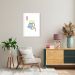 Quadro Carta Q Rainha Minimalista 60x43 Caixa Branco