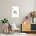 Quadro Carta Q Rainha Minimalista 60x43 Filete Marfim