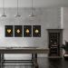 Quadro Cartas As de Naipes Gold 123x43 4-43x30 Filete Preto