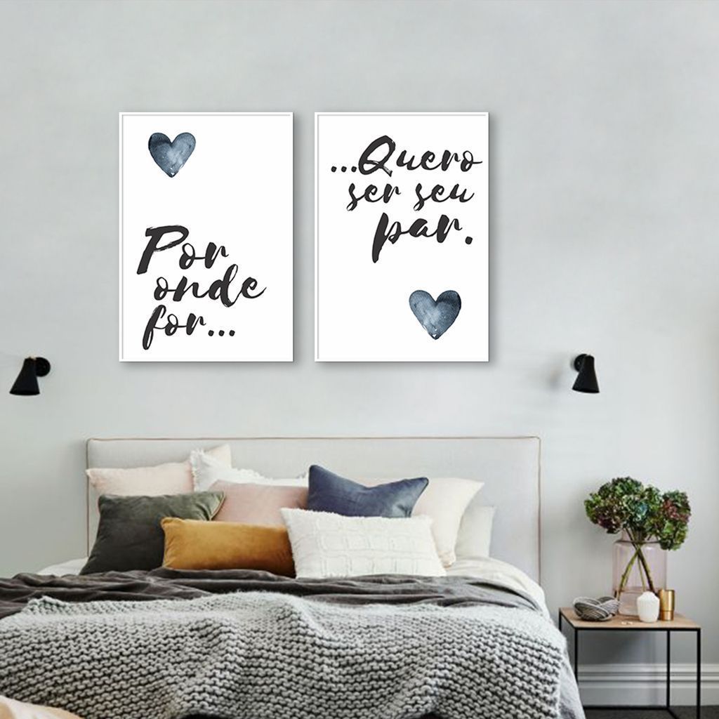 Quadro Casal Ser seu Par 142x100 2-100x70 Filete Branco