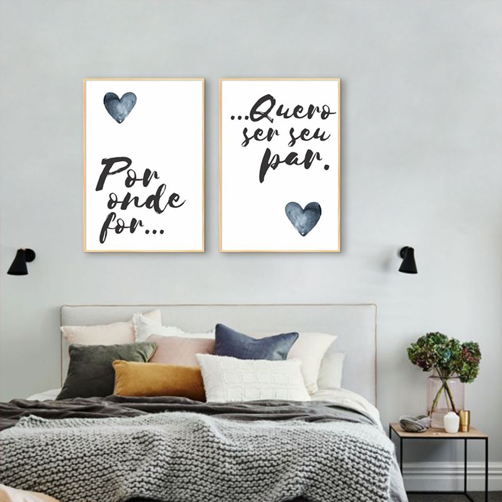 Quadro Casal Ser seu Par 142x100 2-100x70 Filete Marfim