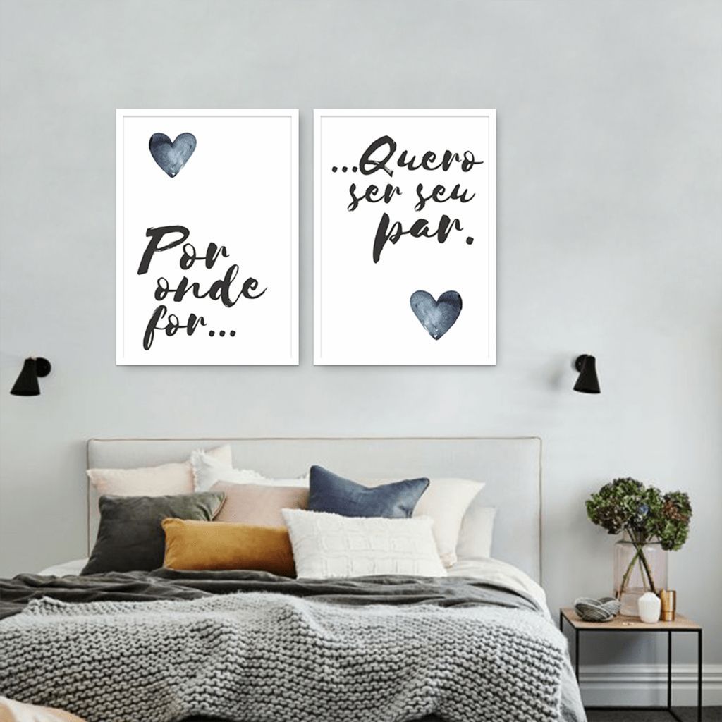 Quadro Casal Ser seu Par 62x43 2-43x30 Caixa Branco