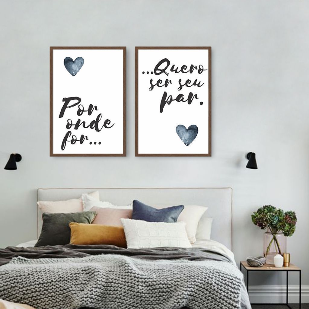 Quadro Casal Ser seu Par 62x43 2-43x30 Caixa Marrom