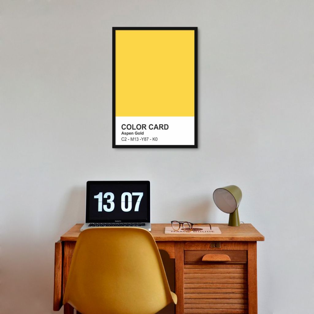 Quadro Color Card Aspen Gold 43x30 Caixa Preto