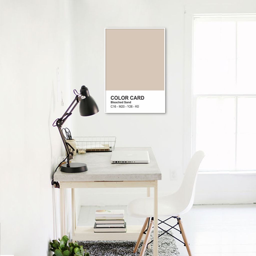 Quadro Color Card Bleached Sand 86x60 Filete Branco