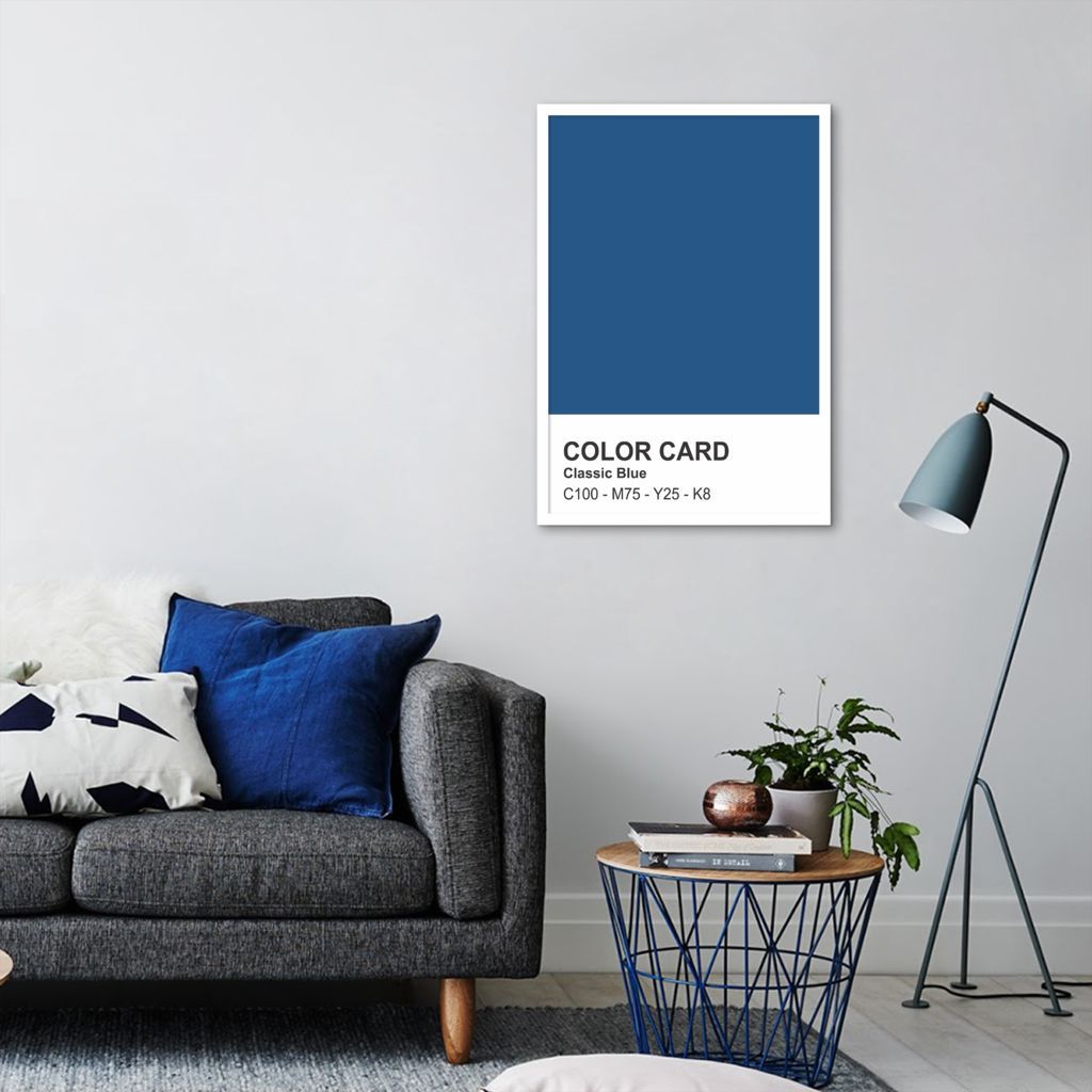 Quadro Color Card Classic Blue 100x70 Caixa Branco