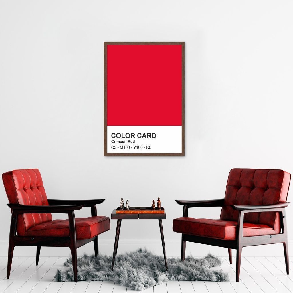 Quadro Color Card Crimson Red 86x60 Caixa Marrom