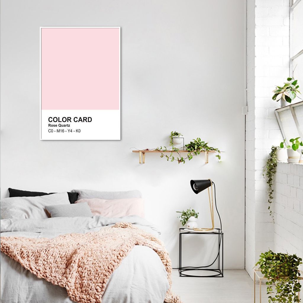 Quadro Color Card Rose Quartz 100x70 Filete Branco
