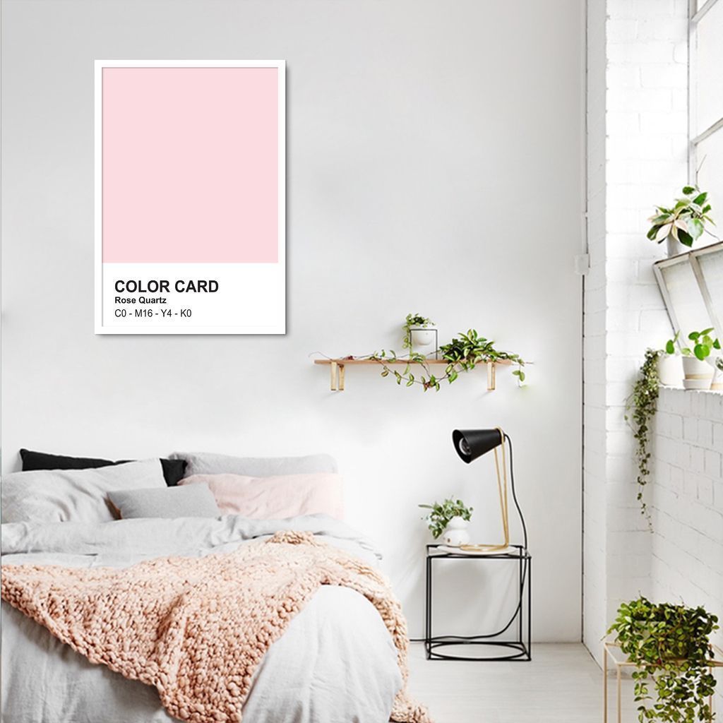 Quadro Color Card Rose Quartz 43x30 Caixa Branco