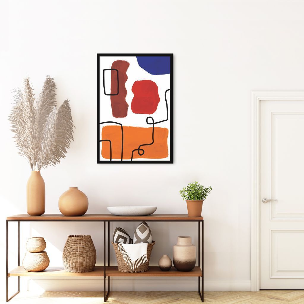 Quadro Contemporaneo Bohemian Lines 43x30 Caixa Preto