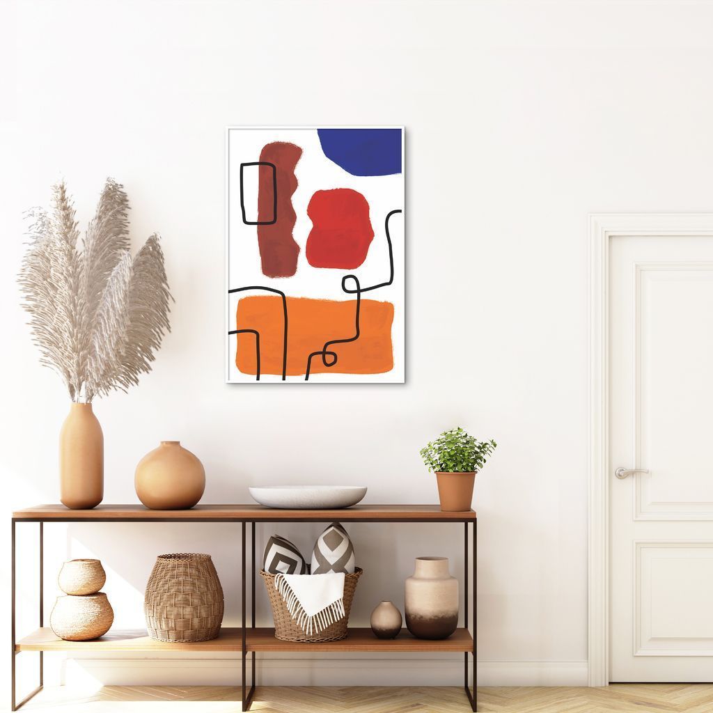 Quadro Contemporaneo Bohemian Lines 43x30 Filete Branco
