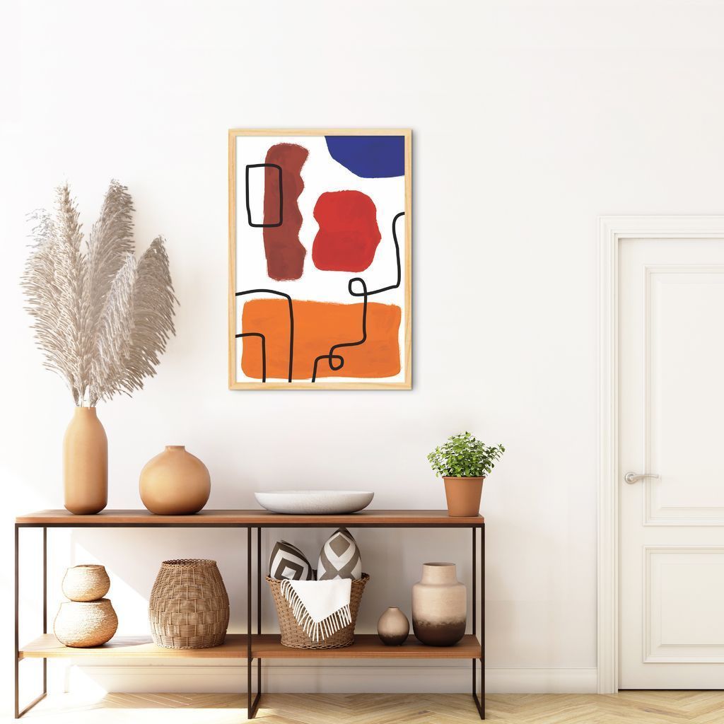 Quadro Contemporaneo Bohemian Lines 86x60 Caixa Marfim