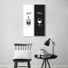 Quadro Cozinha AM PM - Café e Vinho 100x70 Filete Branco