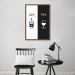 Quadro Cozinha AM PM - Café e Vinho 43x30 Caixa Marrom