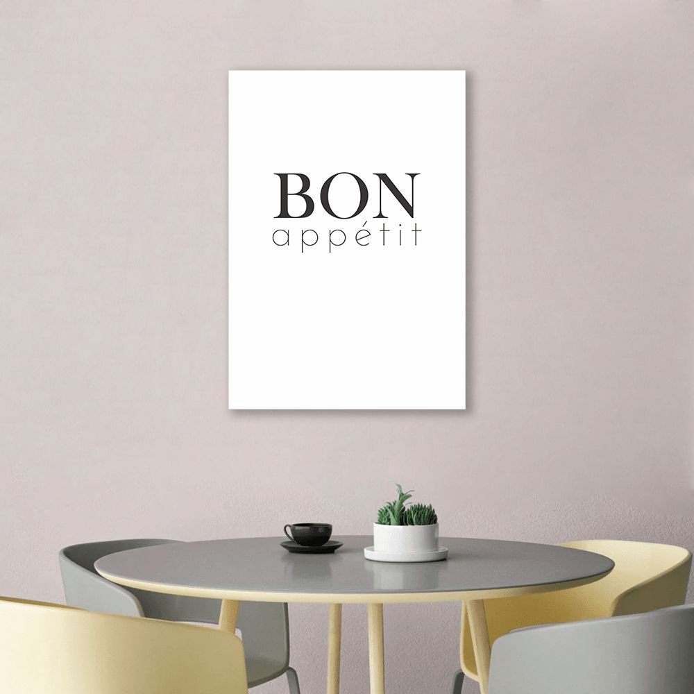 Quadro Cozinha Bon Appetit 43x30 Sem Moldura