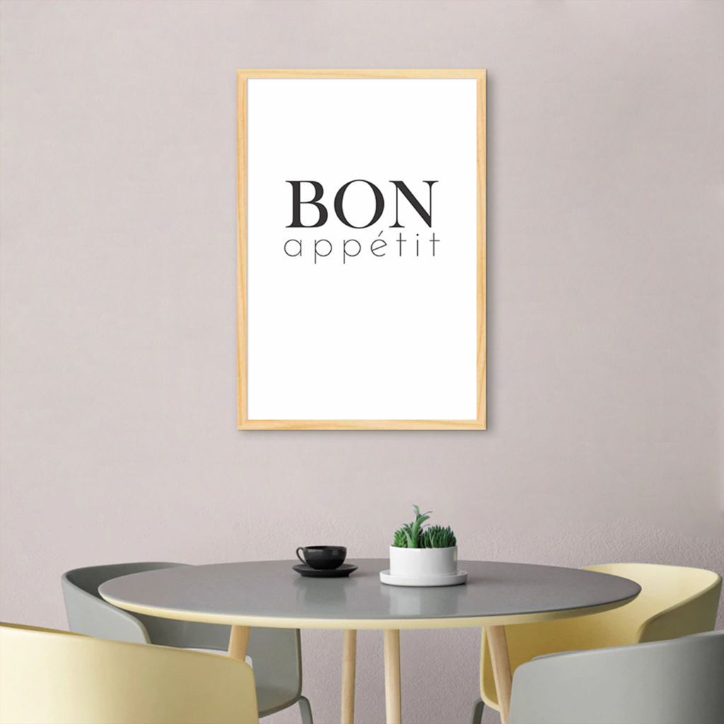 Quadro Cozinha Bon Appetit 60x43 Caixa Marfim
