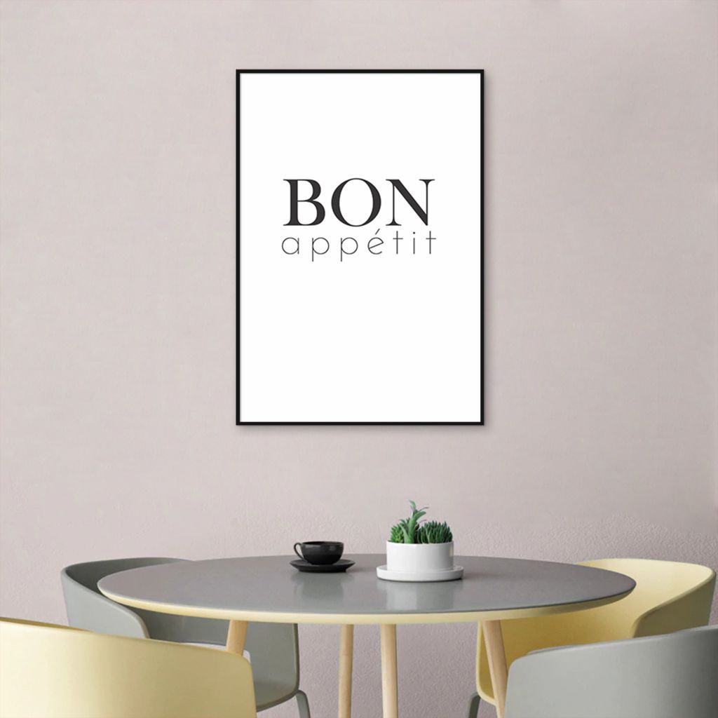 Quadro Cozinha Bon Appetit 86x60 Filete Preto