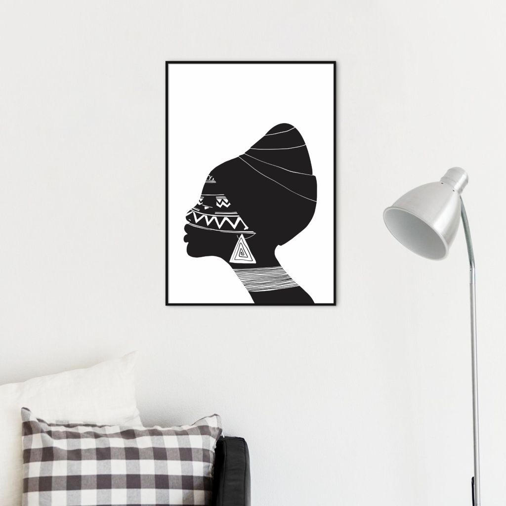Quadro Cultura Africana Mulher Negra 100x70 Filete Preto