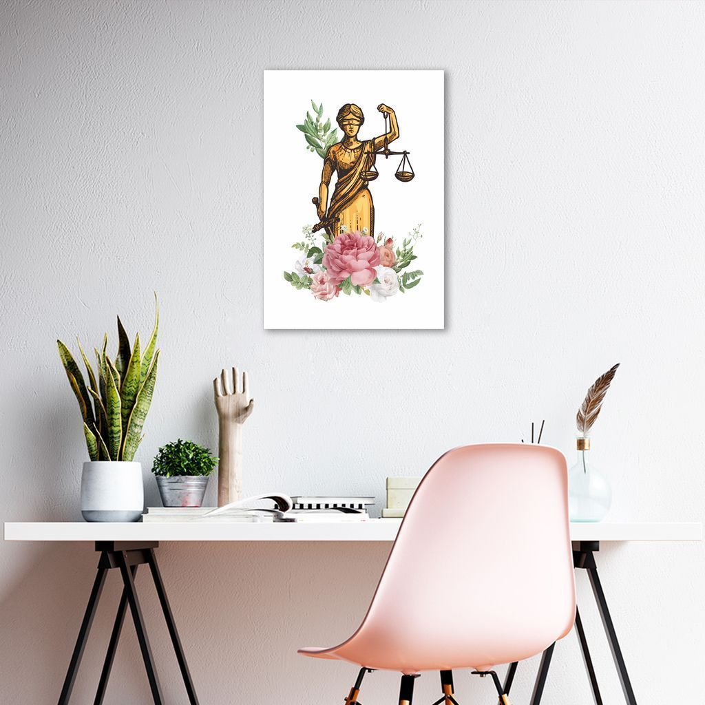 Quadro Deusa da Justiça Themis Flores 100x70 Sem Moldura