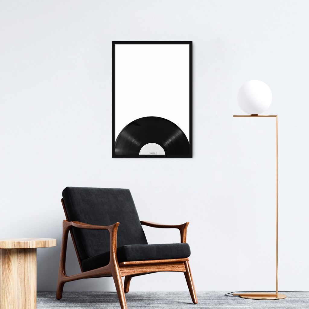 Quadro Disco de Vinil 100x70 Caixa Preto