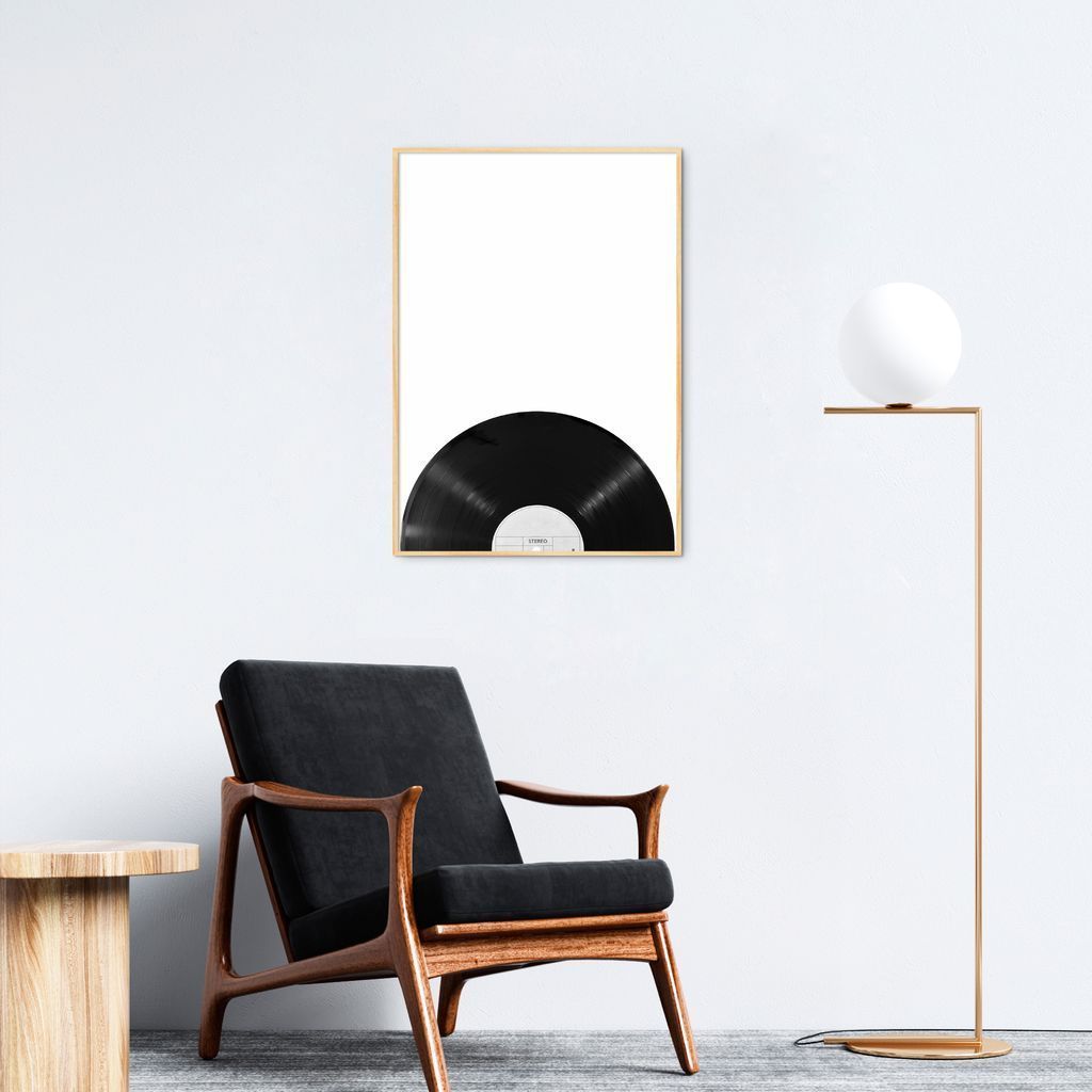 Quadro Disco de Vinil 43x30 Filete Marfim