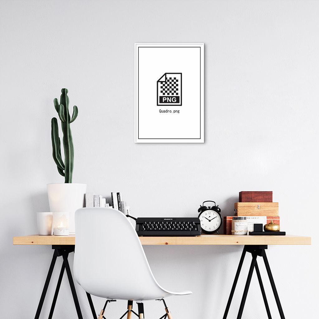 Quadro Divertido .PNG 43x30 Filete Branco