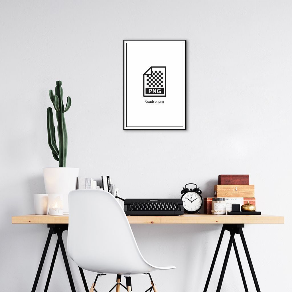 Quadro Divertido .PNG 60x43 Filete Preto