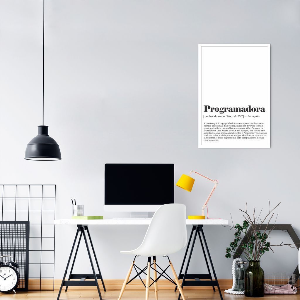Quadro Divertido Programadora 100x70 Caixa Branco