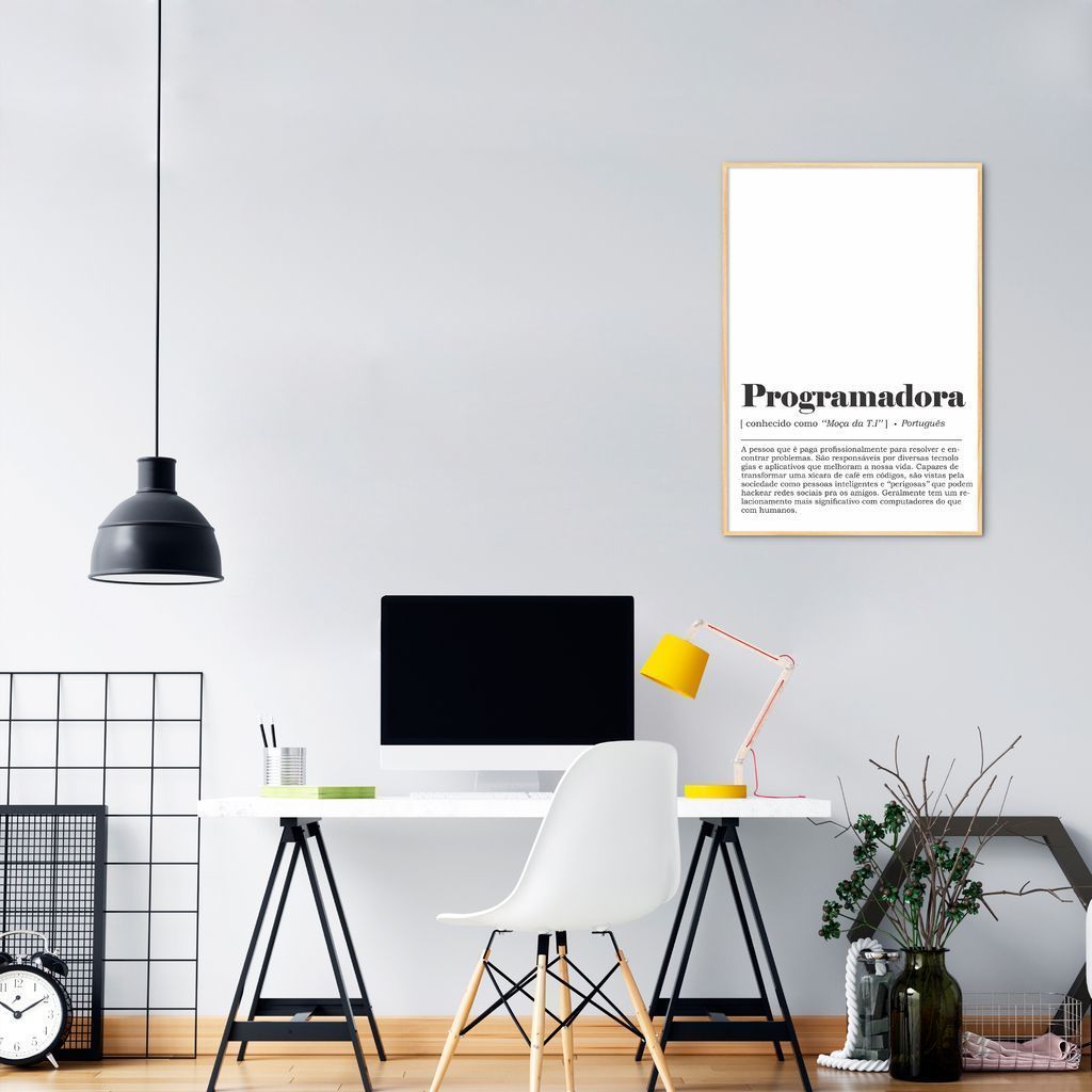 Quadro Divertido Programadora 60x43 Filete Marrom
