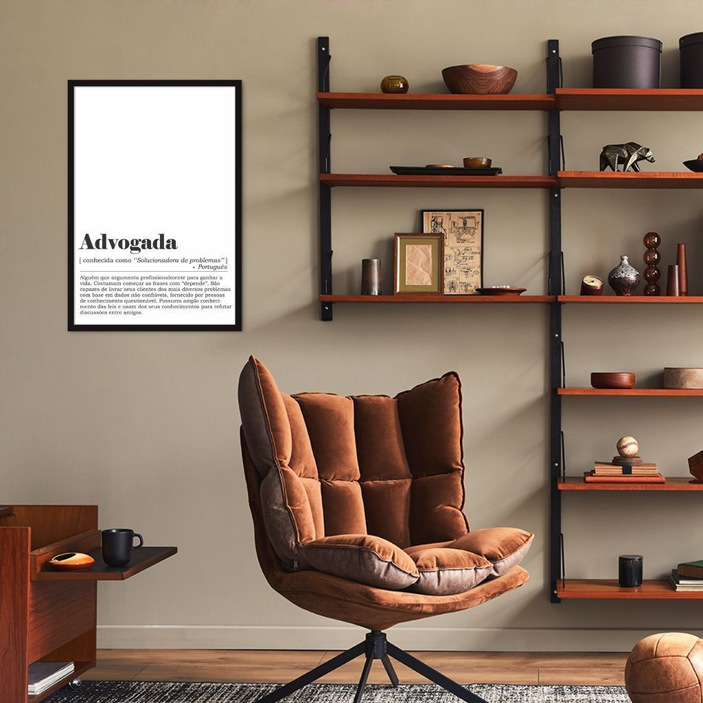 Quadro Divertido Significado Advogada 60x43 Caixa Preto