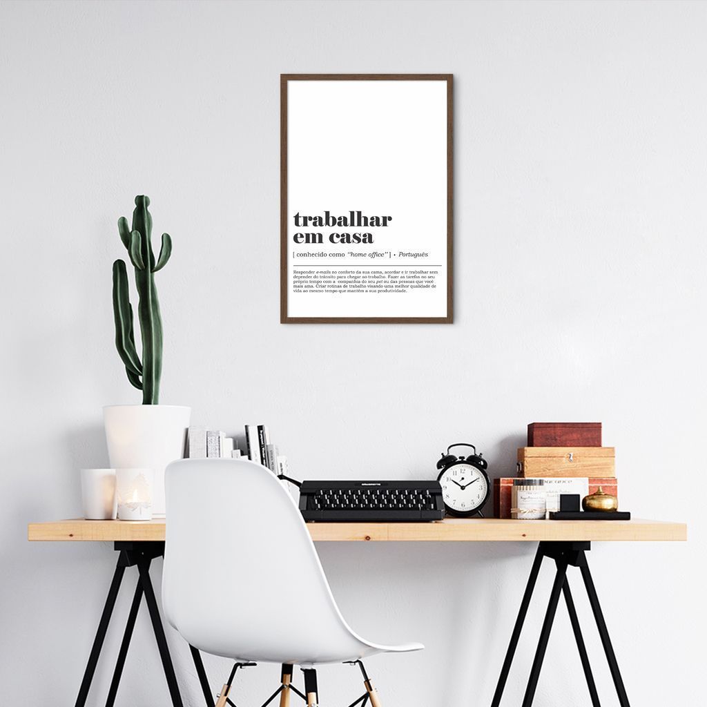 Quadro Divertido Significado Home Office 100x70 Caixa Marrom