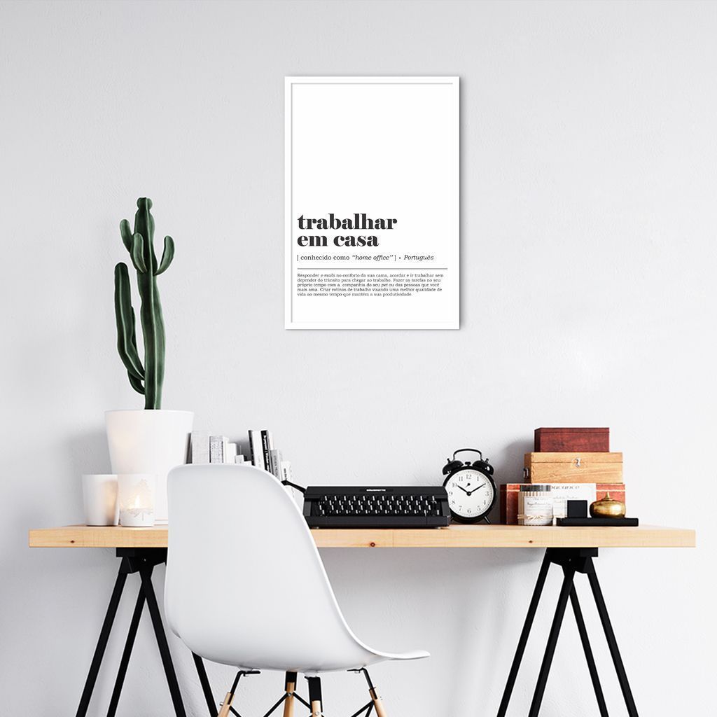 Quadro Divertido Significado Home Office 43x30 Caixa Branco