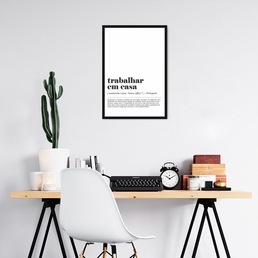 Quadro Divertido Significado Home Office 43x30 Caixa Preto