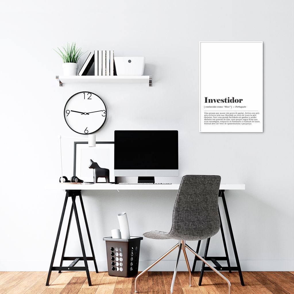 Quadro Divertido Significado Investidor 100x70 Filete Branco