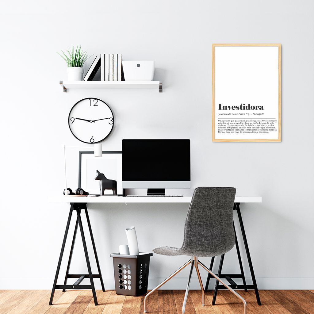 Quadro Divertido Significado Investidora 43x30 Caixa Marfim
