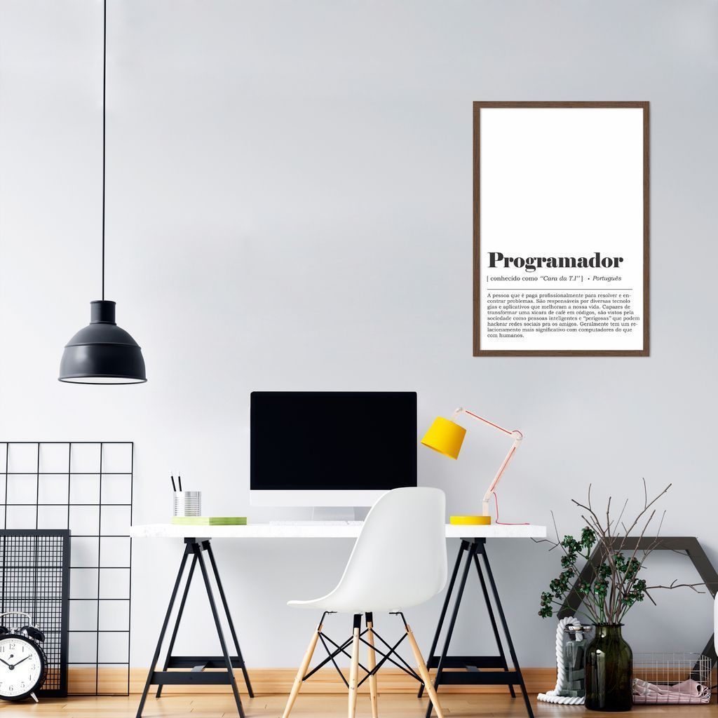 Quadro Divertido Significado Programador 43x30 Caixa Marrom