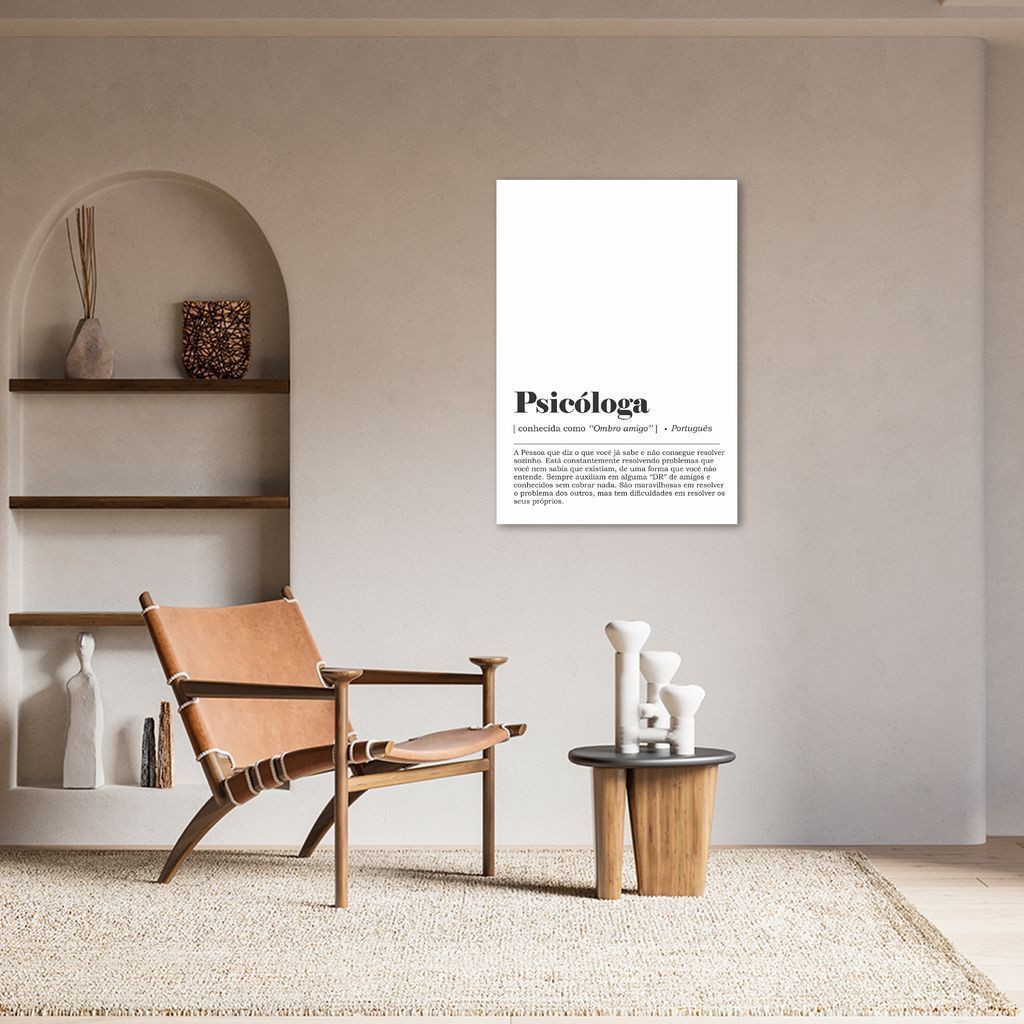 Quadro Divertido Significado Psicóloga 100x70 Sem Moldura