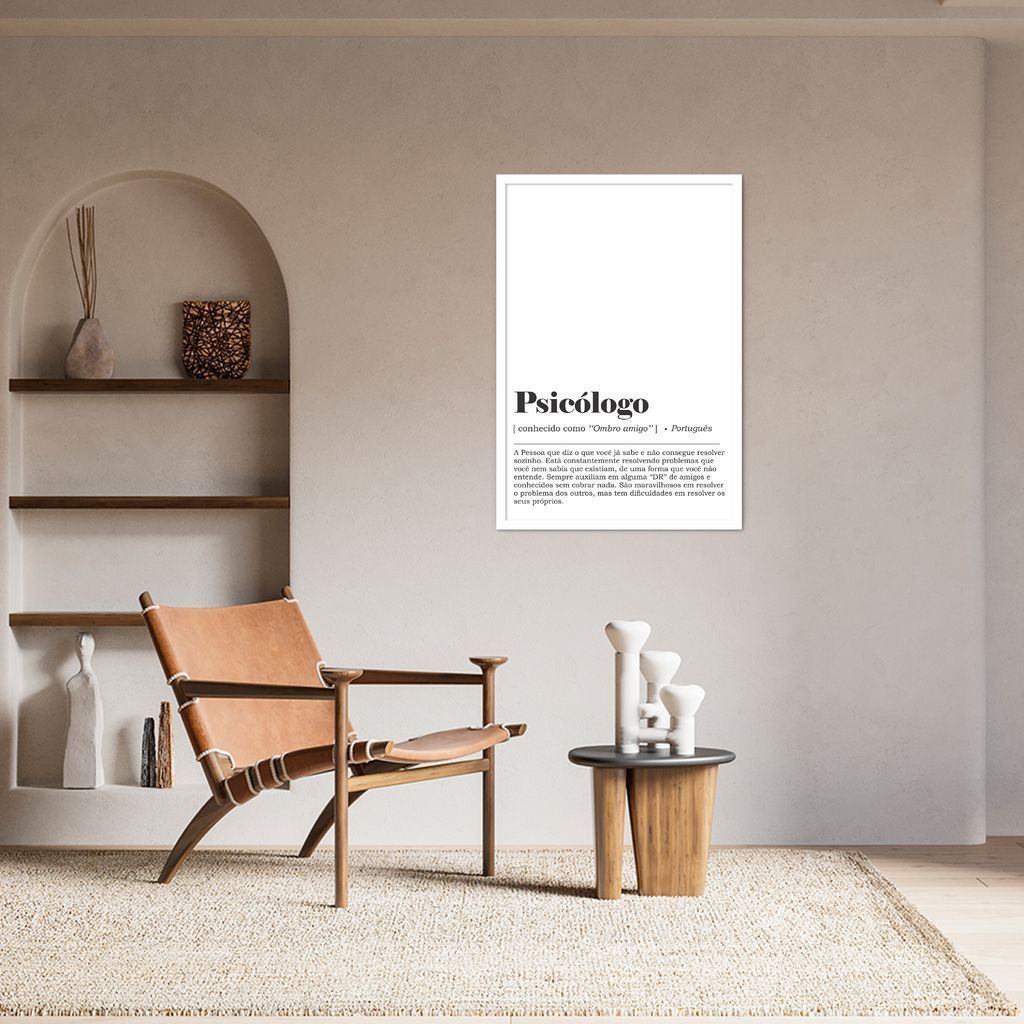 Quadro Divertido Significado Psicólogo 100x70 Caixa Branco