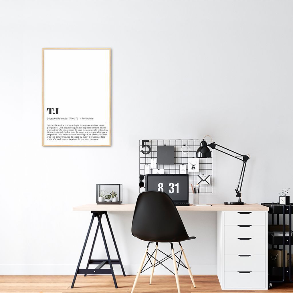 Quadro Divertido Significado T.I 86x60 Filete Marfim