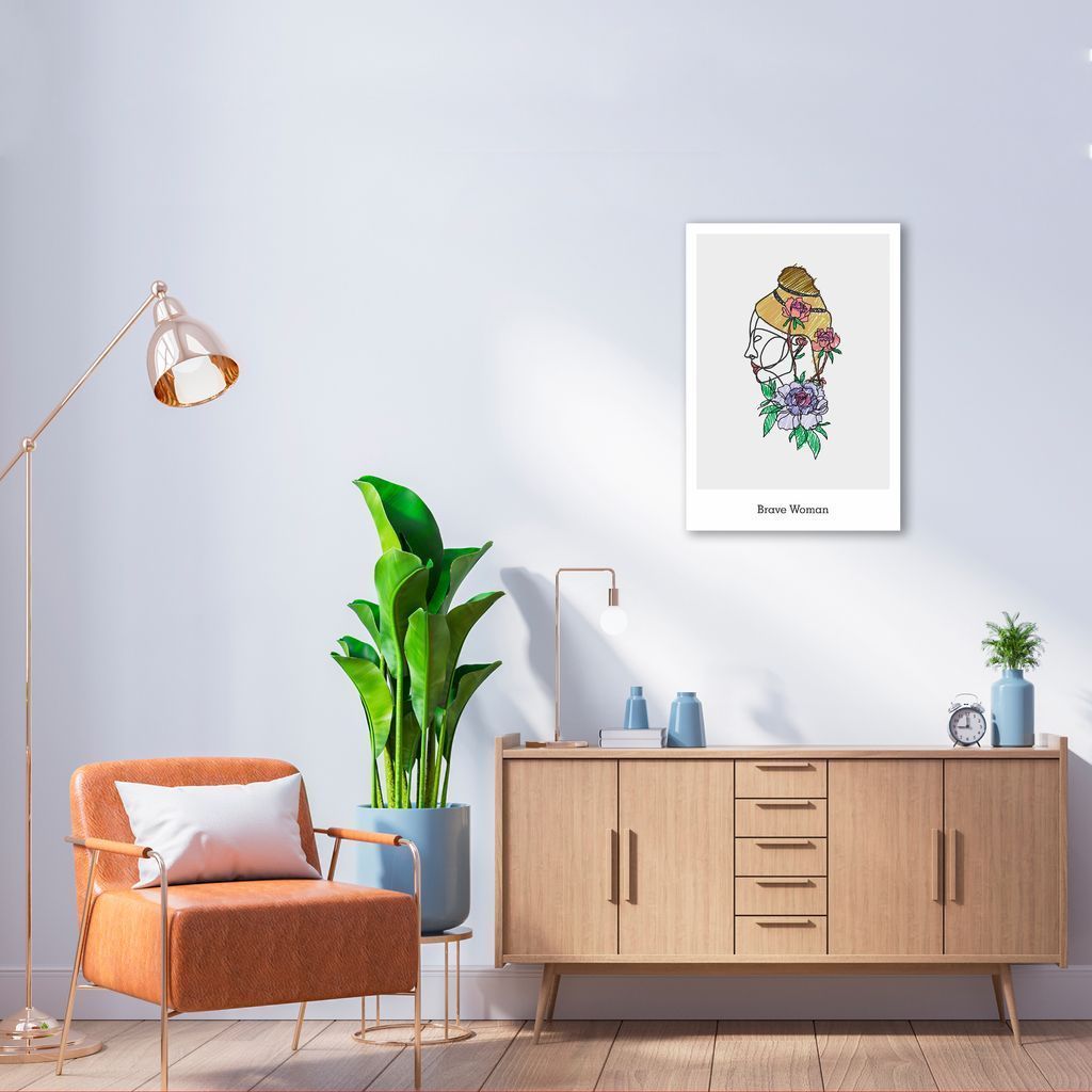 Quadro Drawn Mulher Corajosa 86x60 Sem Moldura