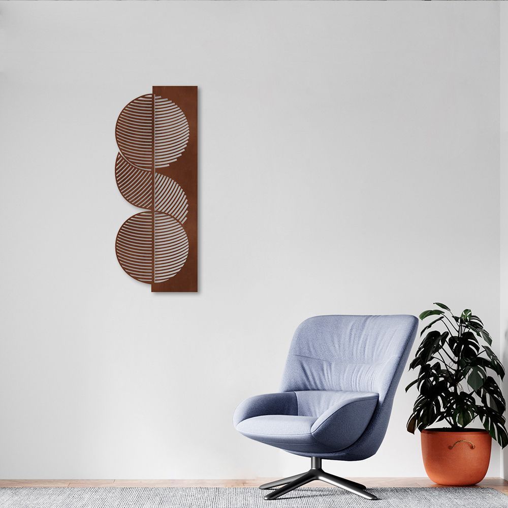 Quadro Escultura Abstração Espiral 200x80 Marrom