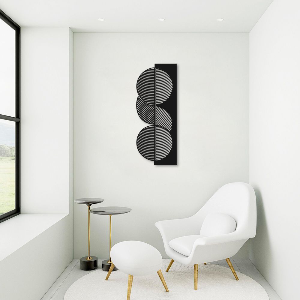Quadro Escultura Abstração Espiral 200x80 Preto