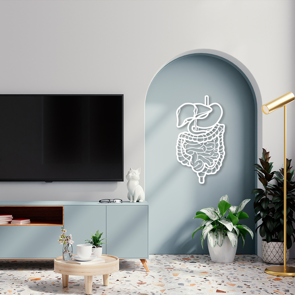 Quadro Escultura Aparelho Digestivo 120x66 Branco