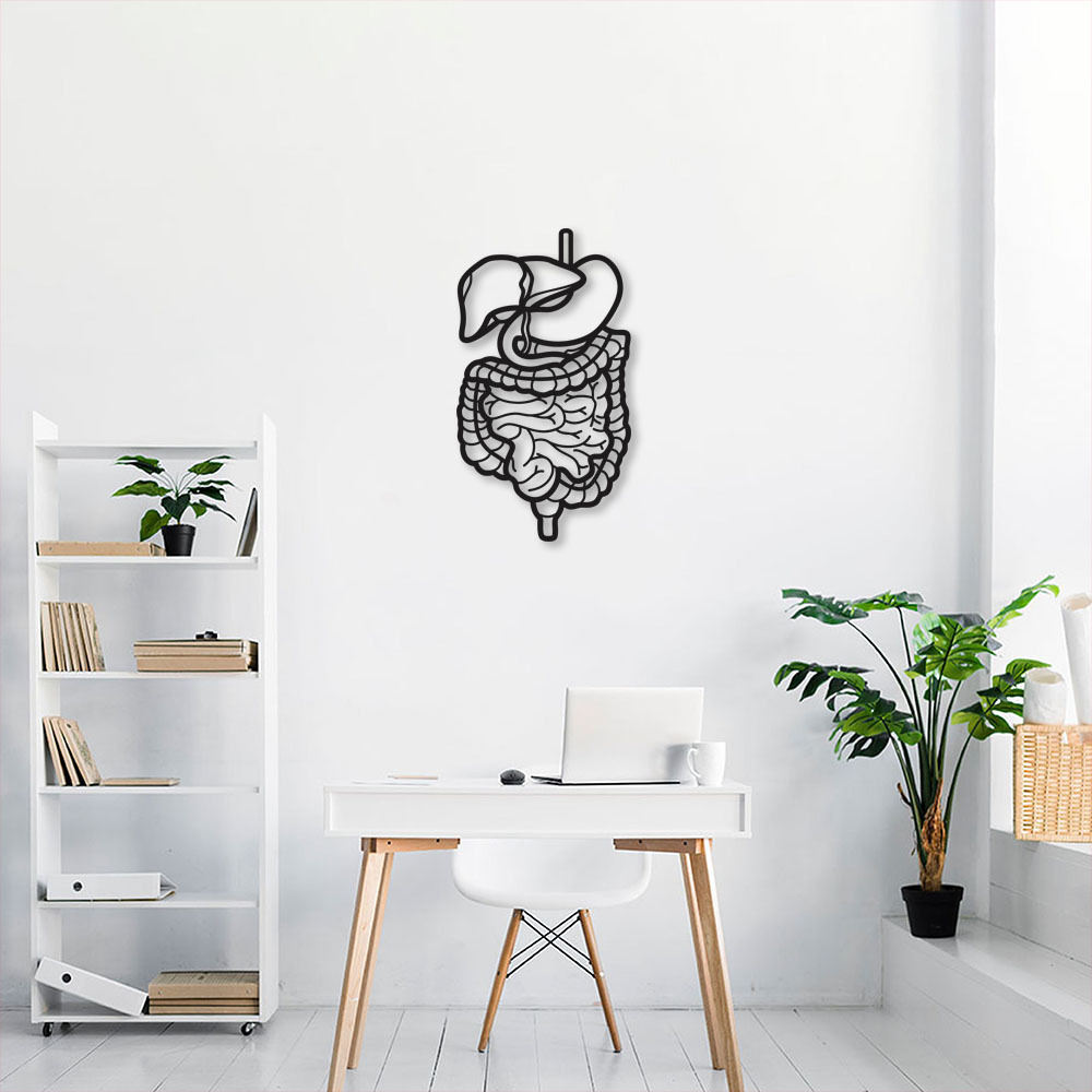 Quadro Escultura Aparelho Digestivo 120x66 Preto