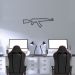 Quadro Escultura Arma AK47 100x30 Preto