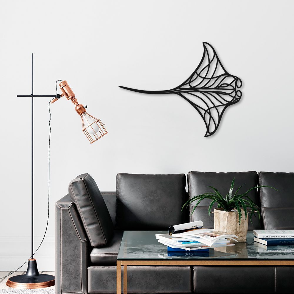 Quadro Escultura Arraia One Line 100x76 Preto