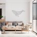 Quadro Escultura Baleia One Line 200x99 Cinza