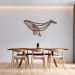 Quadro Escultura Baleia One Line 80x40 Marrom