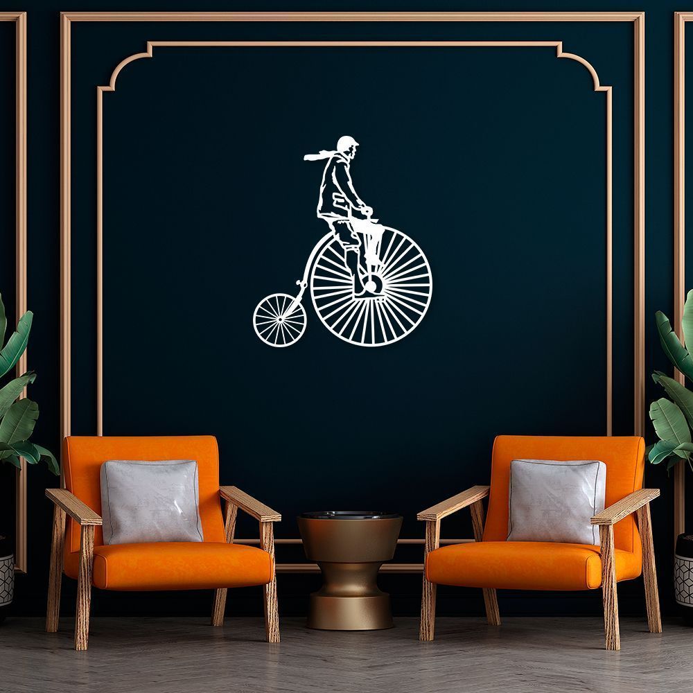 Quadro Escultura Bicicleta Antiga 80x68 Branco