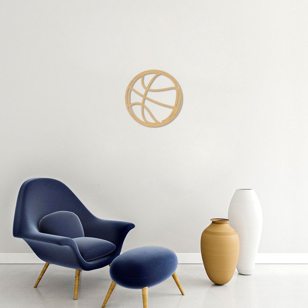 Quadro Escultura Bola de Basquete 90x90 Areia